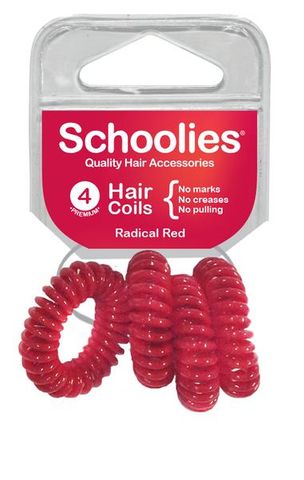 SCHOOLY HAIR COIL RADICLE RED 4PK