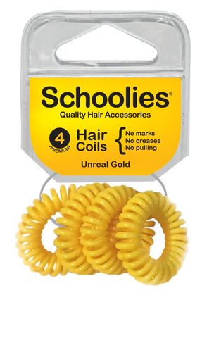 SCHOOLY HAIR COIL UNREAL GOLD 4PK