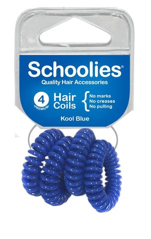 SCHOOLY HAIR COIL COOL BLUE 4PK