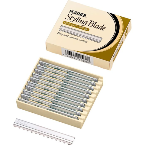FEATHER REGULAR STYLING BLADES 10PK TO FIT FEATHER PROFF RAZOR