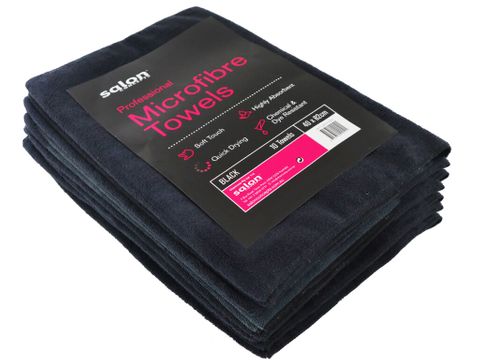TOWEL BLACK MICROFIBRE 10 PACK