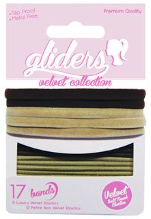 GLIDERS HAIR TIES VELVETS BROWN/BLONDE