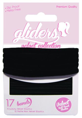 GLIDERS HAIR TIES VELVETS BLACK