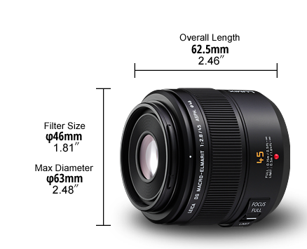 Panasonic Lumix G LEICA DG MACRO-ELMARIT 45mm Lens