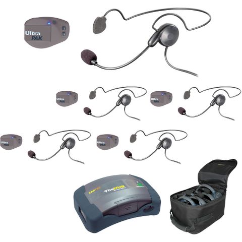Eartec UltraPAK 1-HUB, 5- UltraPAK  & 5- Cyber Headsets