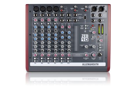 Allen & Heath ZED10 Mixer 4 Mono+2 Stereo 2 Aux 2-Track USB Interface