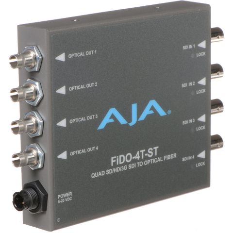 AJA FiDO Quad-Channel 3G-SDI to ST Fiber Mini Converter