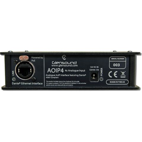 Glensound AoIP4I Four Audio Inputs To Dante / AES67