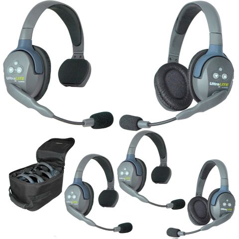 Eartec Ultralite 5 person system UL532: 2x double, 3x single