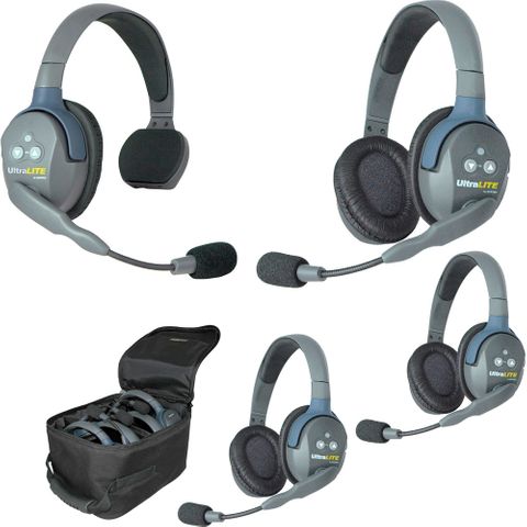 Eartec UltraLITE 4 Person Comms System (1xSgle/ 3xDbl)