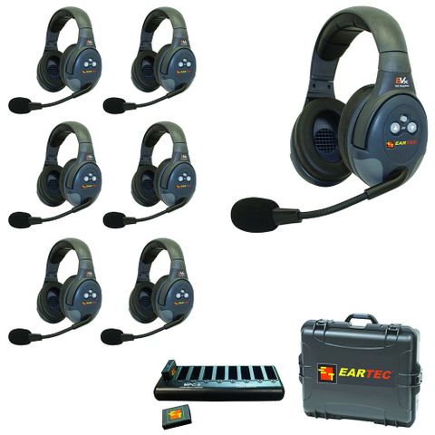 Eartec EVADE EVx7D Wireless Intercom w 7 Dual Ear Headsets