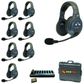 Eartec EVADE EVx8D Wireless Intercom w 8 Dual Ear Headsets