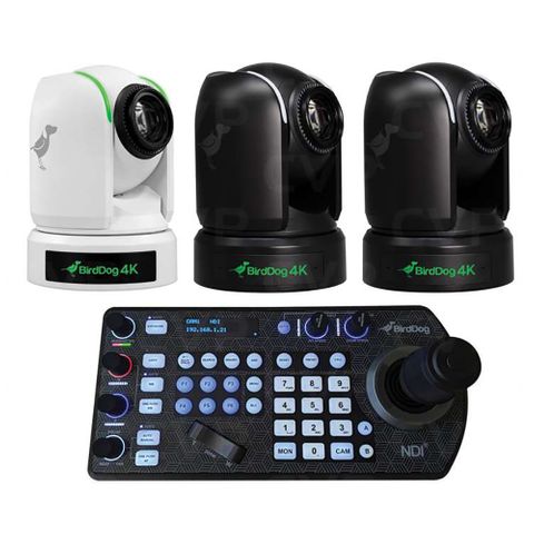 BirdDog Bundle: 3x P4K (Black/White/mixed) with PTZ  Keyboard