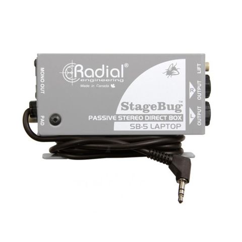 Radial SB-5 Compact Stereo DI for computers w attached cable