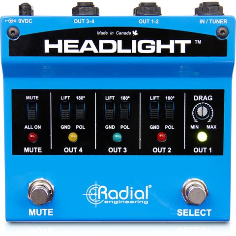 Radial Headlight amp selector with up to 4 outputs