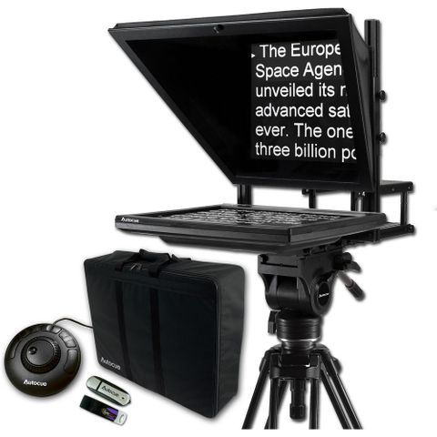 Autocue 17 inch Prompter Package, QStart Software, Controller & Carry Case