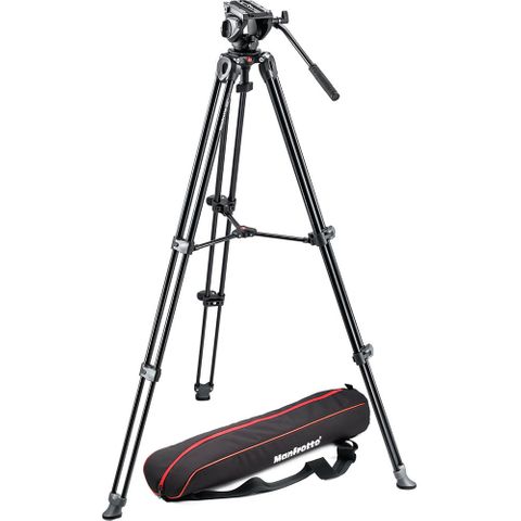 Manfrotto MVH500A Fluid Video Head with MVT502AM Tripod and Carry Bag