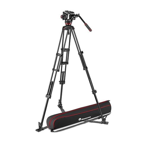 Manfrotto 504X Fluid Video Head with Alu Twin Leg Tripod GS