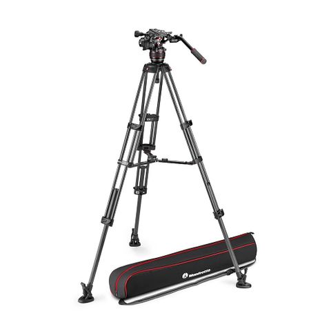 Manfrotto Nitrotech 608 Video Head with CF Twin Leg Tripod MS