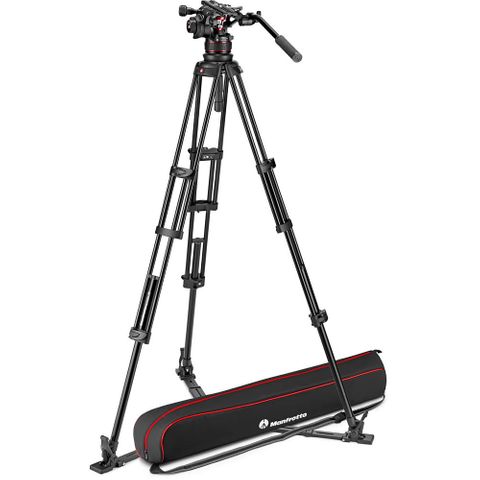 Manfrotto Nitrotech 612 Video Head with Alu Twin Leg Tripod GS