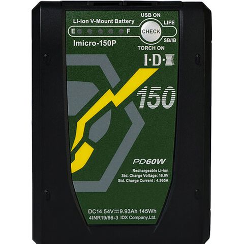 IDX IMICRO-150P 145Wh  Li-Ion V-Mount Battery W/ USB-C PD & D-Tap