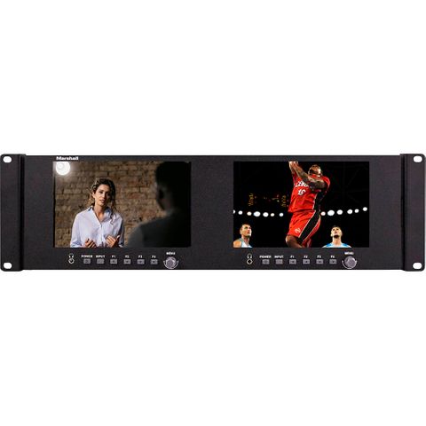 Marshall Dual 7-inch 3 RU Rackmount HDMI/12G-SDI Monitor