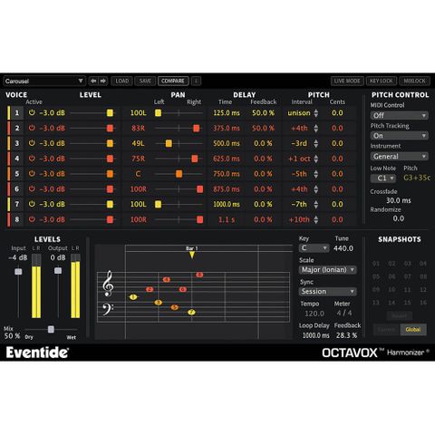Eventide Octavox 8-Voice Diatonic Pitch-Shifter+ MIDI Plug-In