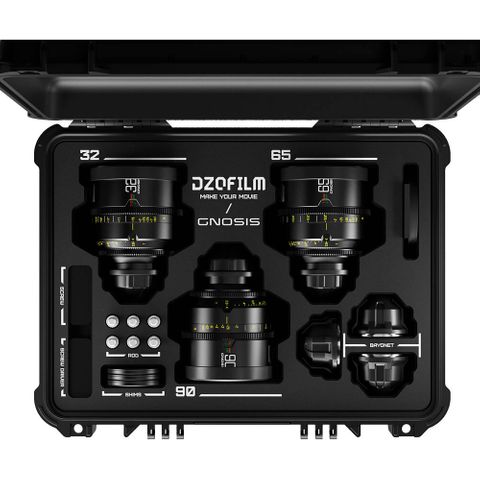 DZOFilm Gnosis 32, 65, 90mm T2.8  Macro Prime 3-Lens Set
