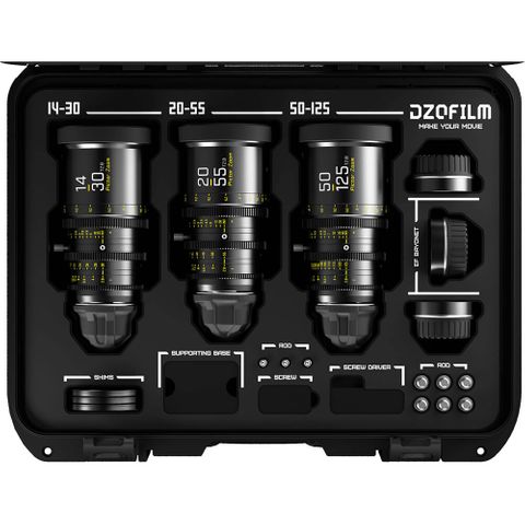 DZOFilm PICTOR 14-30/20-55/50-125mm T2.8 Super35 Zoom Lens Bundle