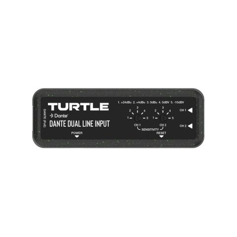 Turtle AV Dante Dual Channel Analog Line Input Adapter & Gain Controls