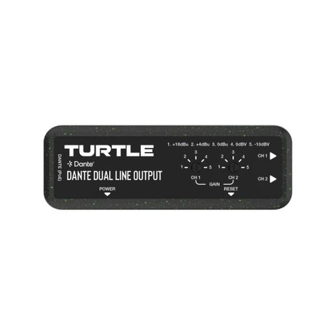Turtle AV Dante Dual CH Analog Line Output Adapter & Gain Controls