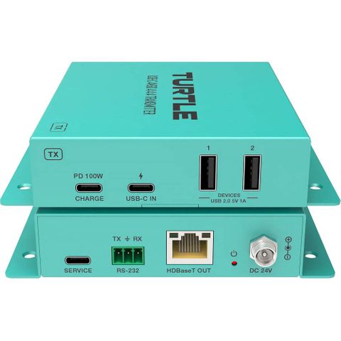 Turtle AV USB-C 4K60 Video and USB 2.0 Extender Kit