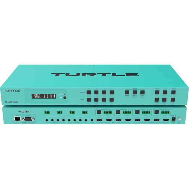 Turtle AV 4x4 4K60 Video Wall, Matrix & Multiviewer