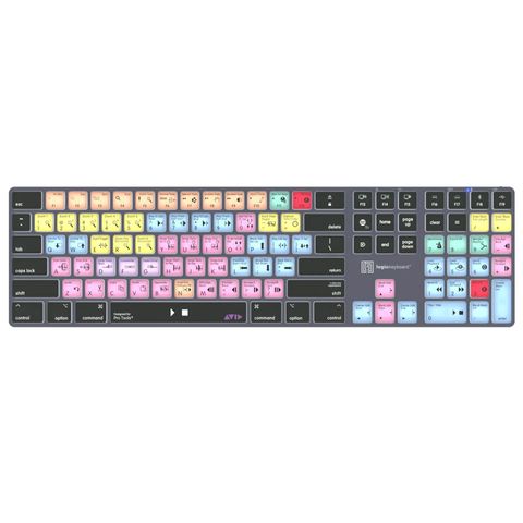 Logickeyboard Avid Pro Tools Titan Wireless Backlit Keyboard Mac, US