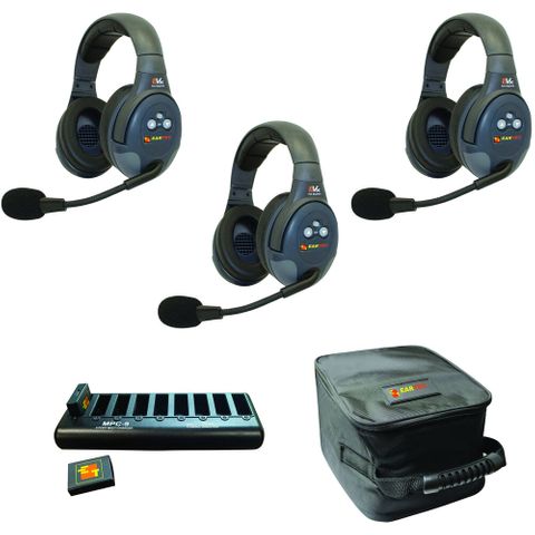 Eartec EVADE EVx3D-HD Wireless Intercom w 3 Dual Ear Headsets
