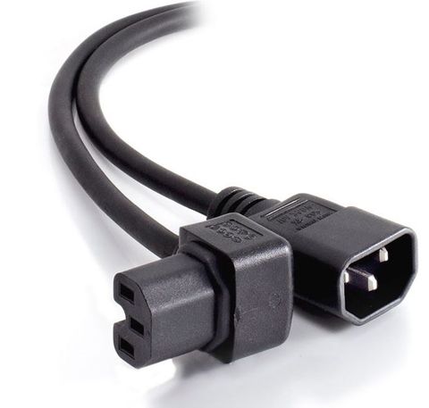 2m C15 down angle to C14 IEC black high temperature power lead