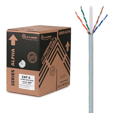 305m Reel Cat6 black solid 23AWG PVC Alogic ethernet cable