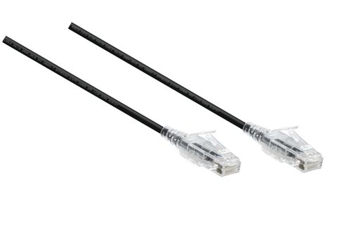 0.25m Cat6 Black ultra-slim LSZH UTP ethernet cable