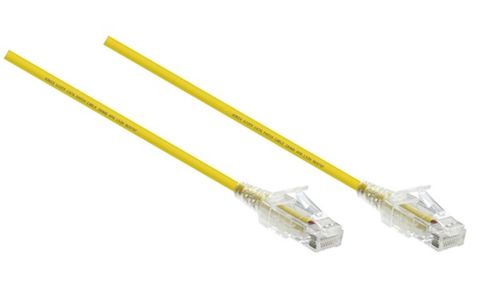 5m Cat6 yellow ultra-slim LSZH UTP ethernet cable