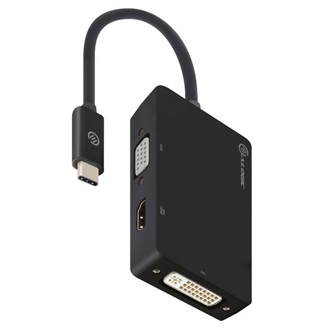 3-in-1 USB-C to HDMI DVI VGA Adapter - Male to 3-Female