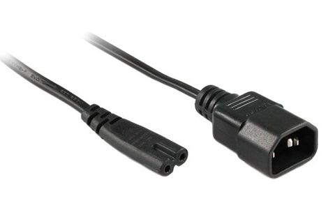 C7 to C14 black 10A IEC power extension lead - 0.5M