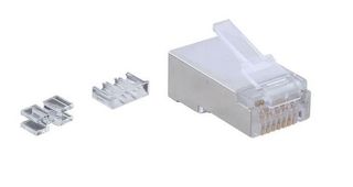 RJ45 Shielded crimp plug for Cat6a 22-23AWG 10 Pack