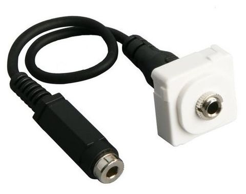 Through insert for wallplate 3.5mm with 20cm Flylead