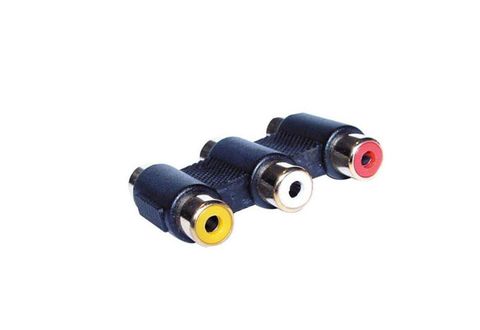 RCA coax triple coupler joiner F-F