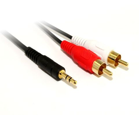 0.5m 3.5mm to 2x RCA audio leads stereo