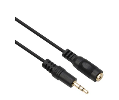 5m 3.5mm black M-F stereo audio extension lead