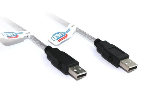2m  USB type A 2.0 to USB-A cable M-M Silver