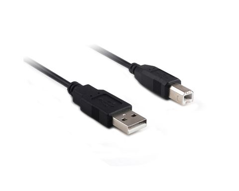 0.5M USB 2.0 AM/BM 28+24AWG Cable in Black