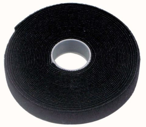 25mmx25m black Pro cable tie hook & loop