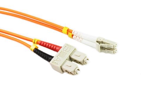 LC to SC OM1 Multimode Duplex Premium Patch Lead 2 Metre